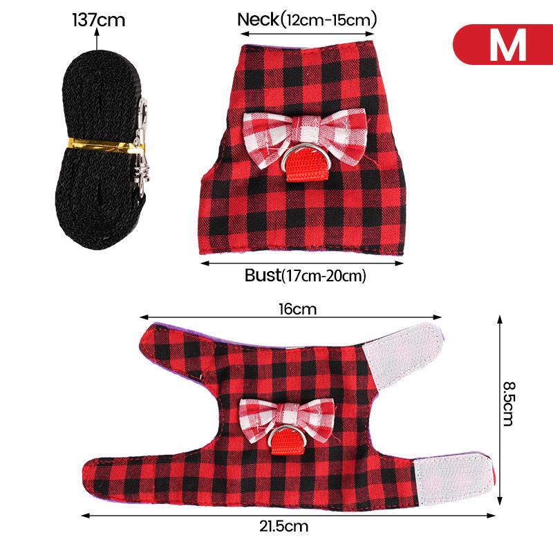 Hamster Small Pet Harness Rabbit Bowtie Striped Star Harness Vest Traction Rope Ferret Guinea Pig Hamster Chest Strap