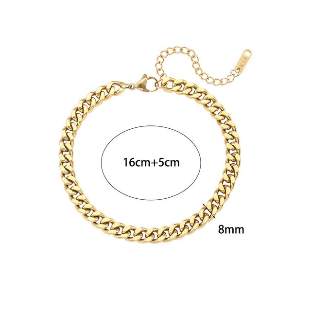 2026 Trendy Miami Cuban Chain Anklets 18K Gold Plated Punk Different Width Waterproof Anklets for Women Jewelry Accessories
