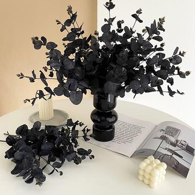 34Cm Black Eucalyptus Artificial Flowers For Room Decoration Desktop Flowers