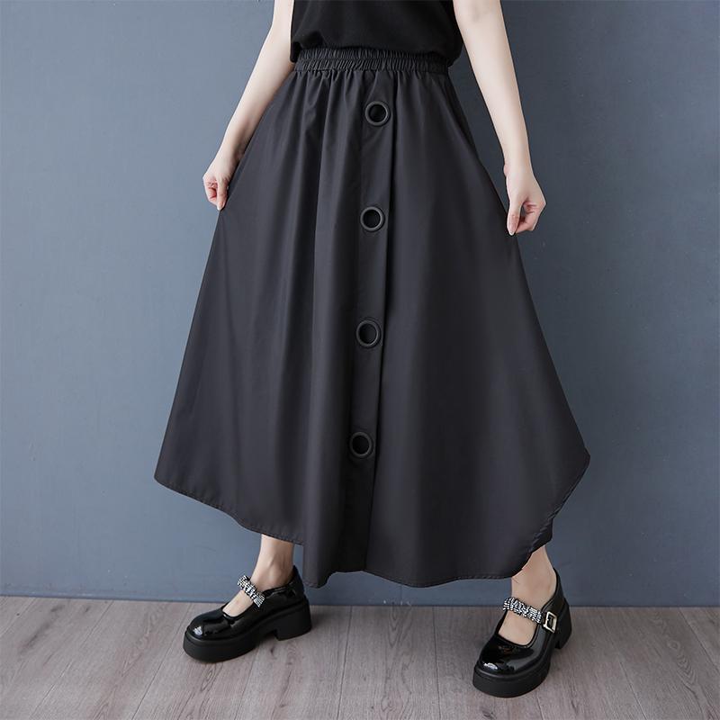 

DIMANAF 2025 Весна Лето Женские Юбки Большого Размера Новые Винтажные Эластичные Плиссированные Свободные Длинные Юбки С Завышенной Талией One Size чёрный