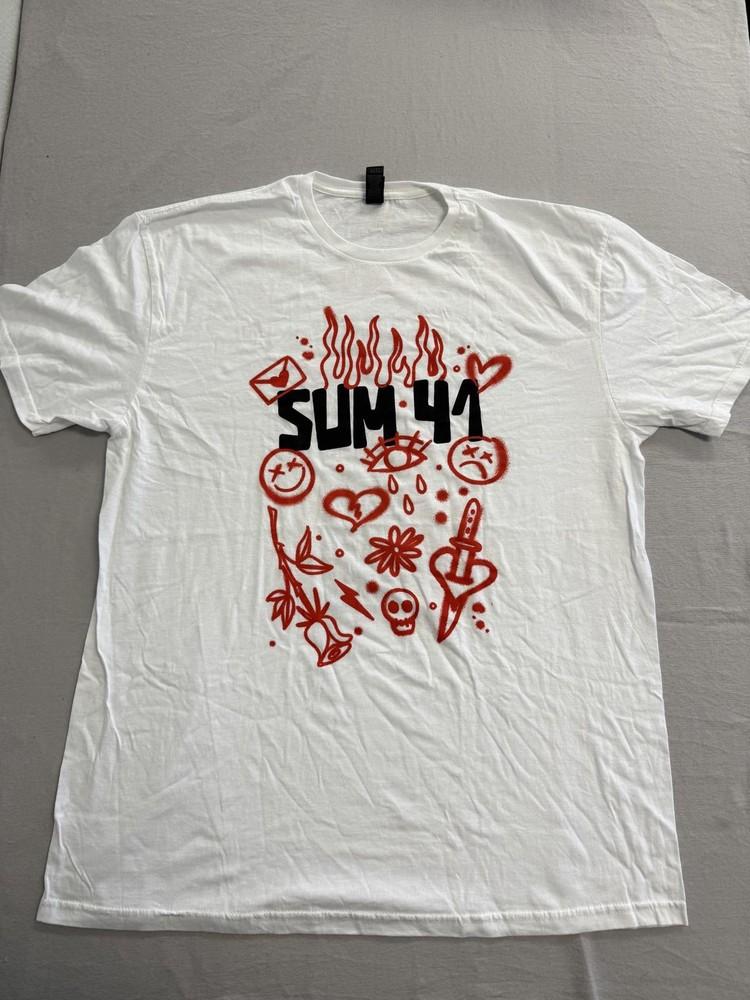 Футболка группы Sum 41 - Sum 41 Тур 2022 Эскизы в блокноте XL Унисекс Футболка S