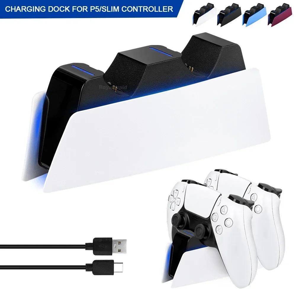 5 COLORS for PS5 Controller Charging Dock Dual Fast Charger Station for PS5 Type-C & PS5 Edge Game Controller  Indicator