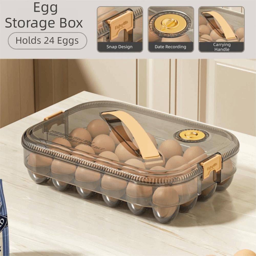 Boîte de conservation d'œufs à 24 compartiments Contenant de stockage alimentaire de qualité alimentaire pour réfrigérateur Utilisation au réfrigérateur