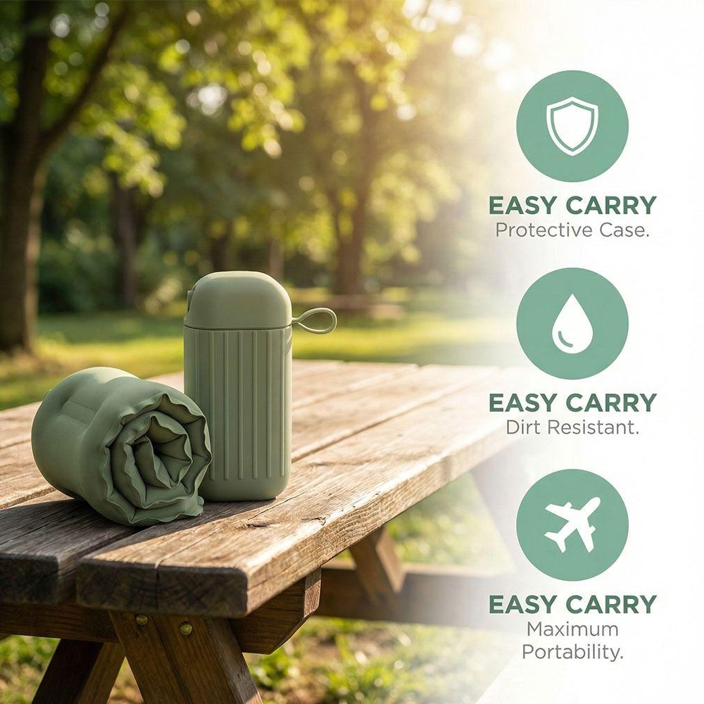 Breathable U-shaped Neck Pillow with Storage Box Easy To Carry Inflatable Travel Pillow Soft Comfortable Ring Neck Pillow