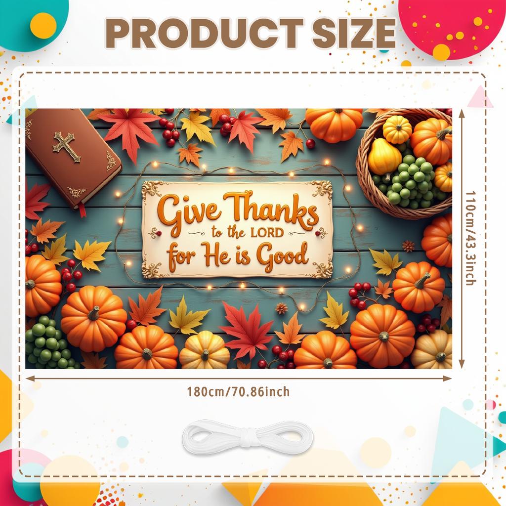 Seasonal Banner Inspirational Quote Inspirational Sign Gratitude Banner Colorful Display Autumn Banner For Thanksgiving Seasonal