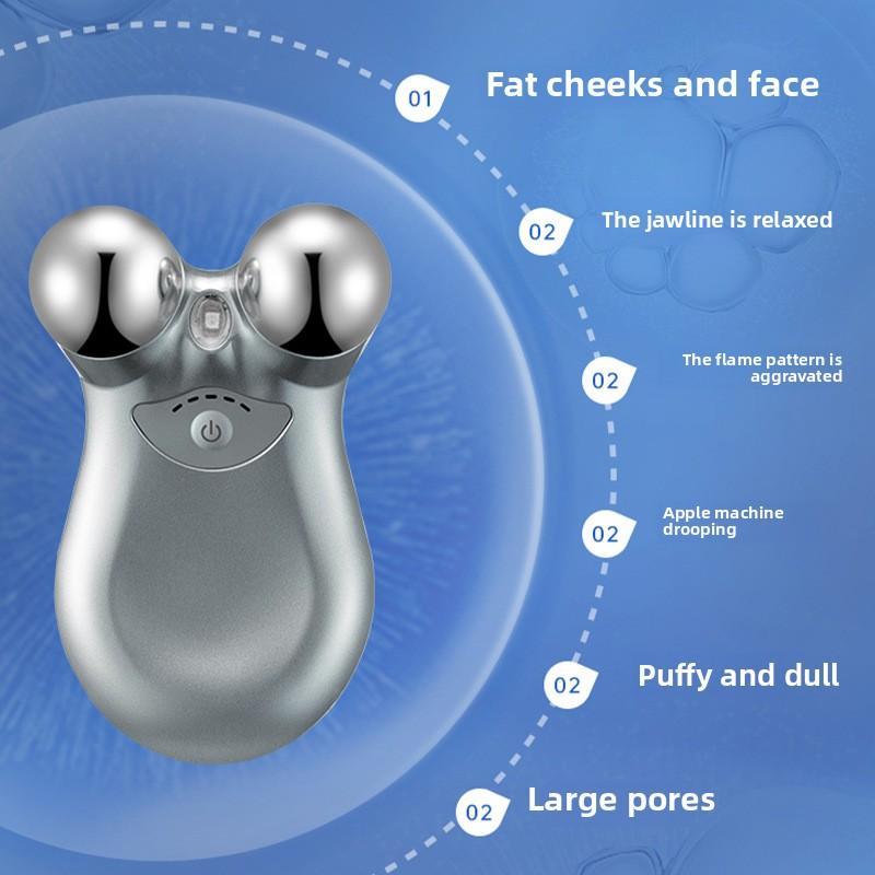 

EMS Микротоковая Лифтинговая Машина Для Красоты Лица Вводчик Бытовой Роликовый Массажер Для Омоложения Лица серый