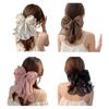 Girl Hairpin Double Layer Bowknot Imitation Pearls Decor Hair Clip Strong Grip Back Head Hair Pin Hair Styling Tool