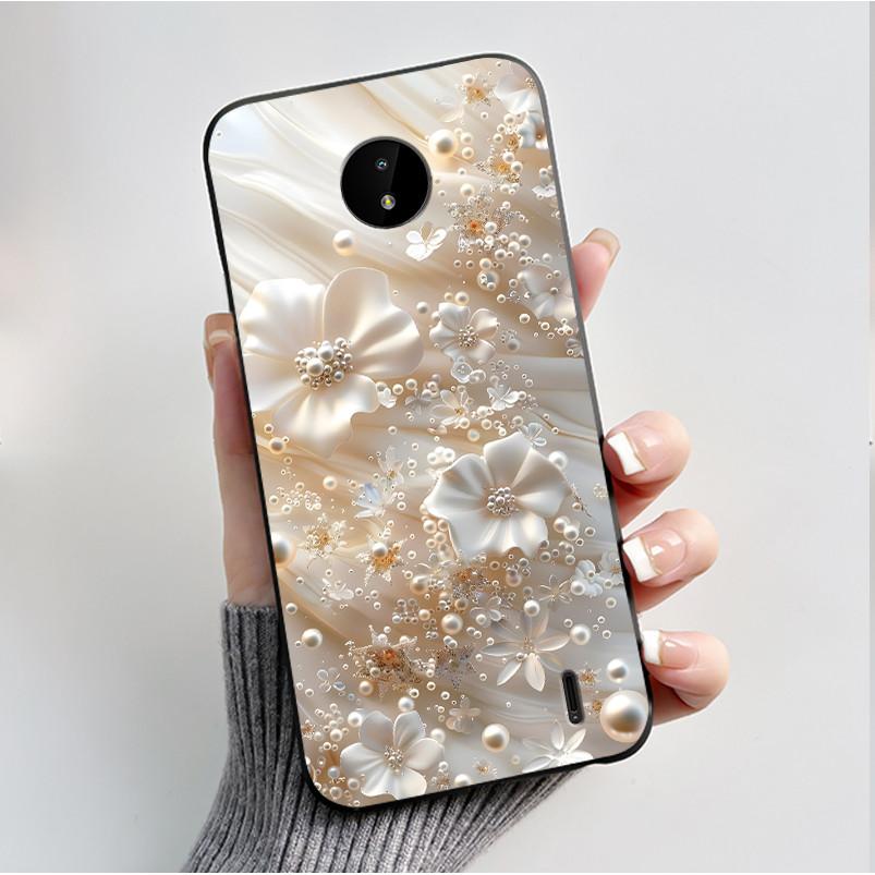 For Nokia C10 C20 C20 Plus Phone Case Luxury Fashion Butterfly Flowers Black Soft TPU Full Protective Cover For NokiaC10 Casing