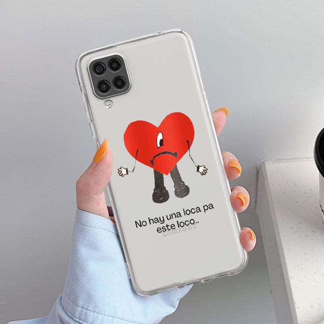 

Прозрачный чехол для Samsung Galaxy A52 A12 A51 A32 A21s A71 A32 A22 50 A70 A31 A72 5G, чехол для телефона Bad Bunny Heart Coque Capa Samsung A71 5G