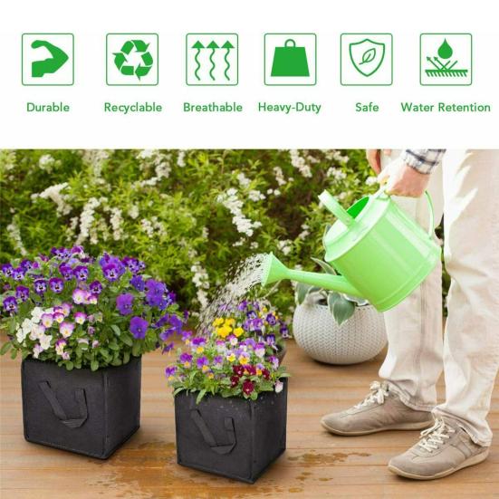 Flower Plant Growing Bag Home Gardening Planting Nursery Pot Pouch Container