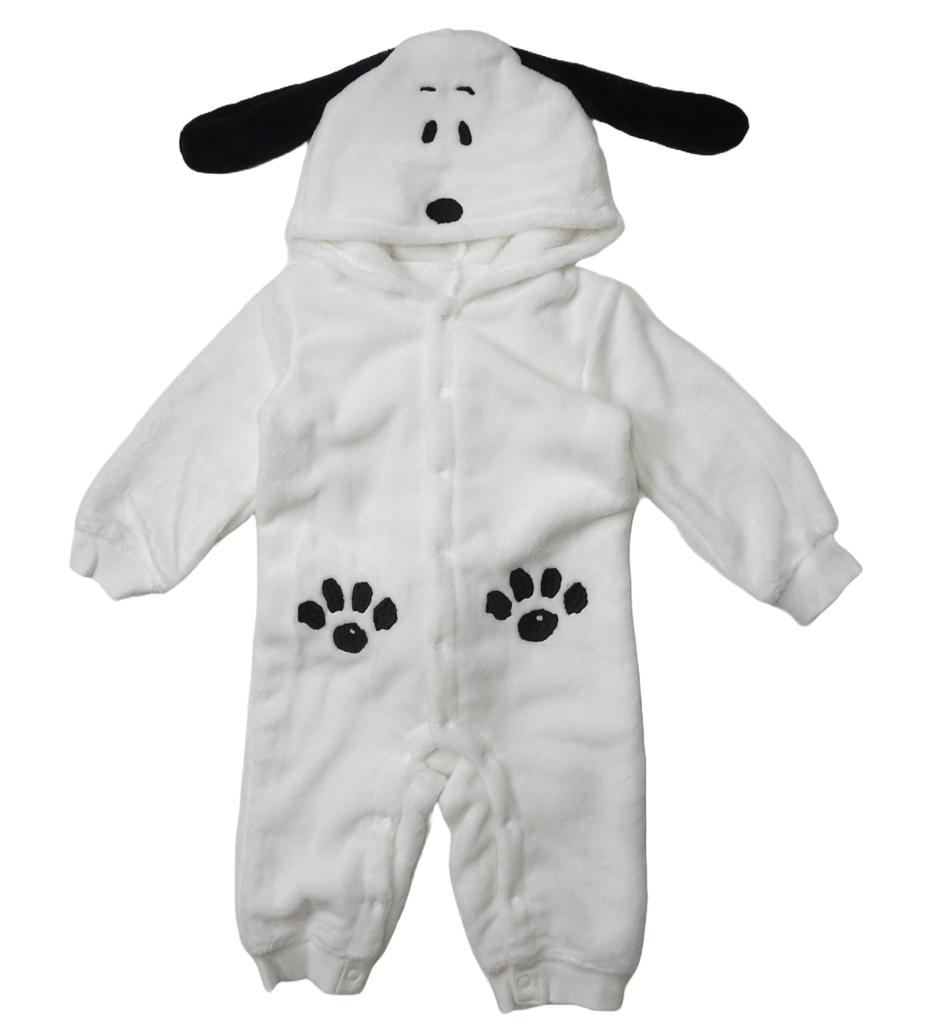 [Peanuts] Snoopy costume coveralls, fluffy fleece, baby clothes, for boys and girls