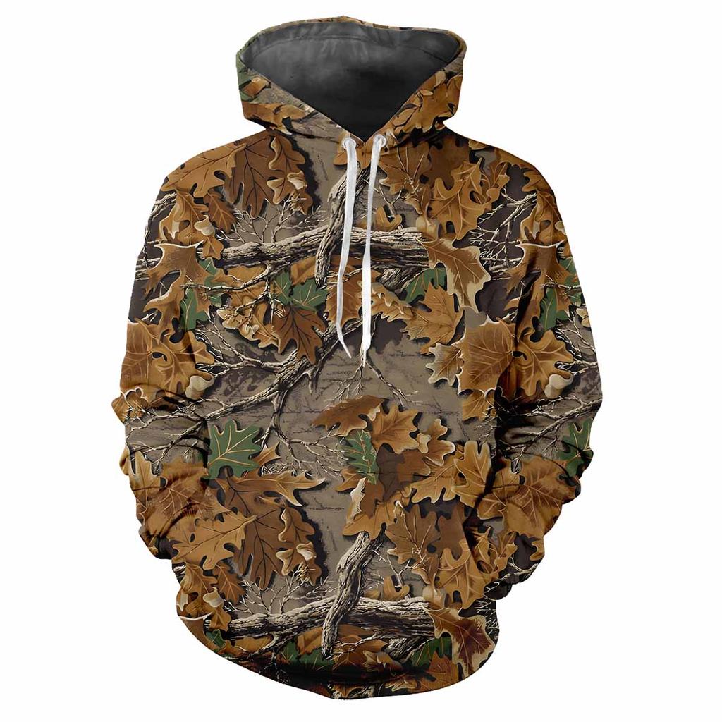 Sweat à capuche camouflage forêt, chasse, animaux, extérieur, printemps-automne, tendance, ample, confortable, décontracté