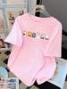 Summer TShirts Cotton Womens Different Color Cat Paw Combinations Prints Short Sleeve Tees Soft Loose ONeck Tops Basic Clothes