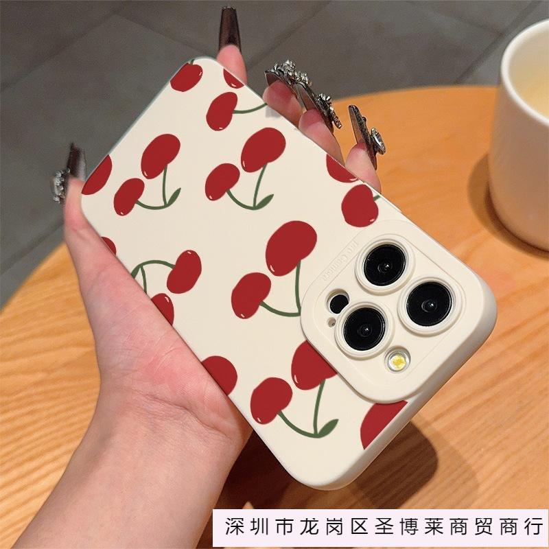 Cherries are suitable for Apple 17 mobile phone case iPhone16/15/14 simple 13promax anti-drop 12/11 soft 7