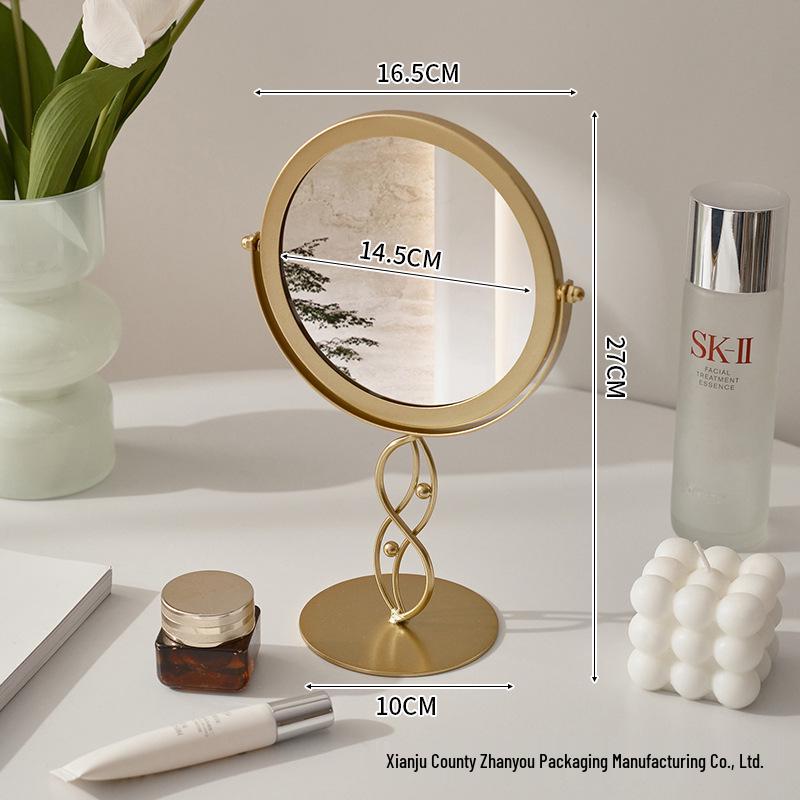 Espelho de Beleza Redondo - Espelho de Maquilhagem de Mesa para Quarto ou Dormitório