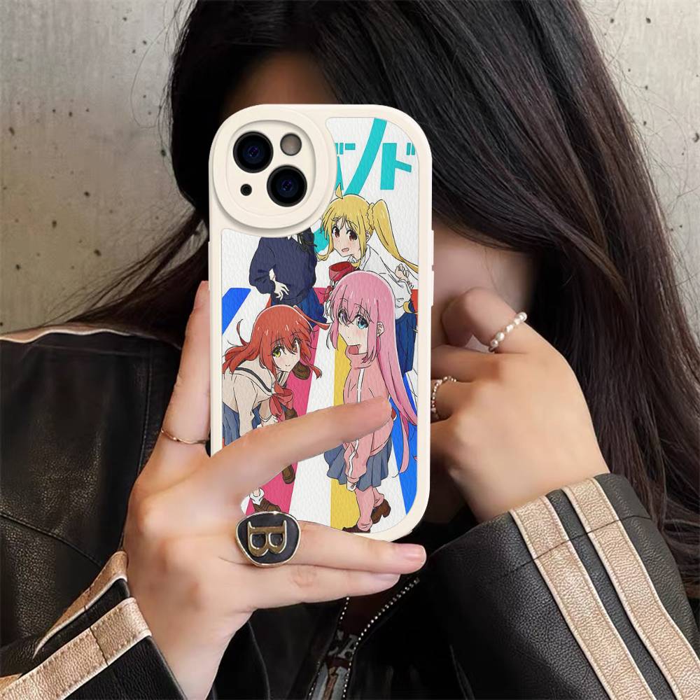 Singer B-Bocchi The Rock Leather Phone Case For IPhone 16 14 15 Pro Plus 13 12 11 Pro Max Silicone Cover