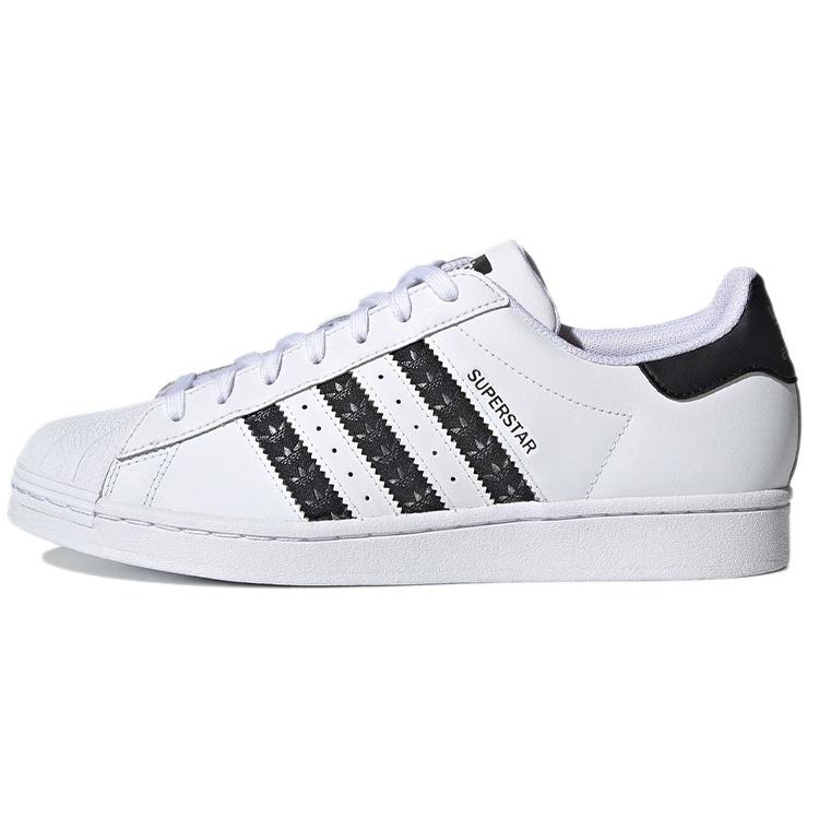 adidas Superstar  Logo Stripes - White Black  Men s H68101