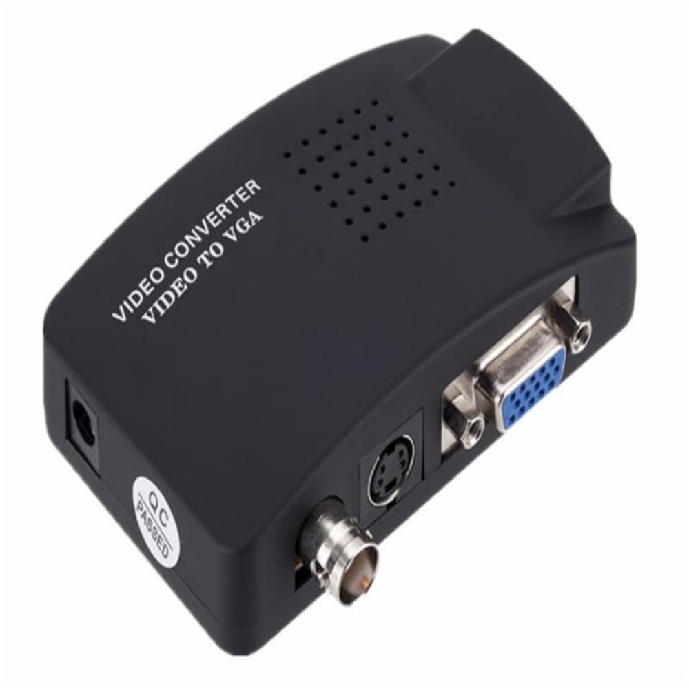 SAIZHUO BNC To VGA To VGA BNC Input To VGA Output for CCTV Camera PC To TV Laptop Monitor Converter for DVR DVD Player Support PAL VGA, S-Video