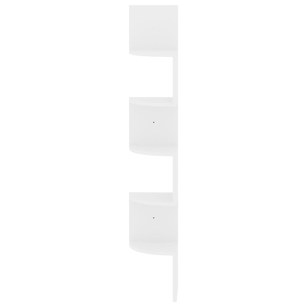 Vidaxl Corner Wall Shelf, High Gloss, White, 19X19X123 Cm