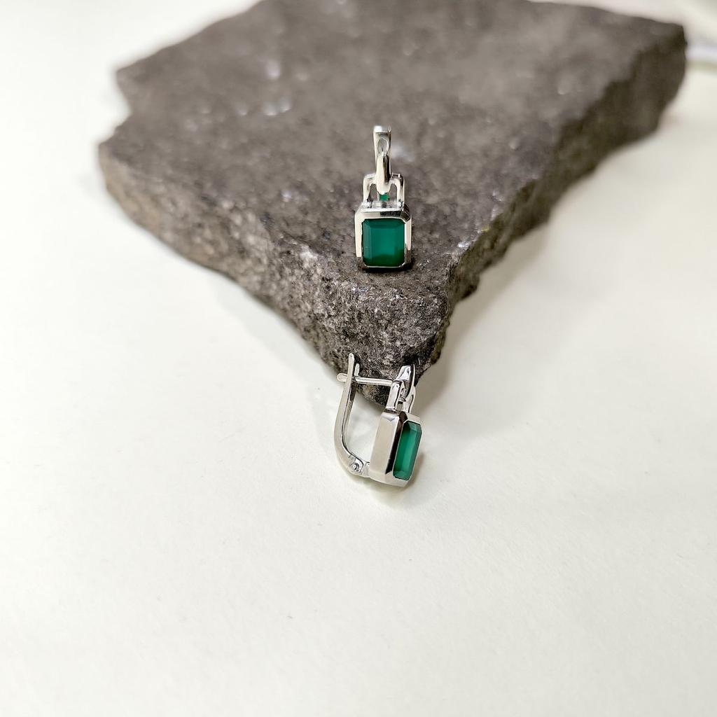 Silver Earrings with Natural Agate 2.938ct (2174059)
