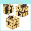 Amazing 5.7cm Three Layer Magic Cube Golden Sticker Smooth Rotating Toys For Kids