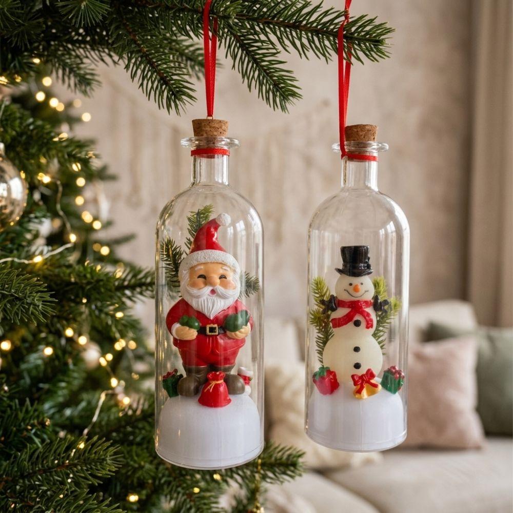Nostalgic Santa Snowman Voice-Record Bottle Christmas Message Bottle Gift Window Display