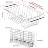 drainer Expandable 304 stainless steel metal dish drying rack organizer with stainless steel dish holder inside the sink In-sink rack. Adjustable.