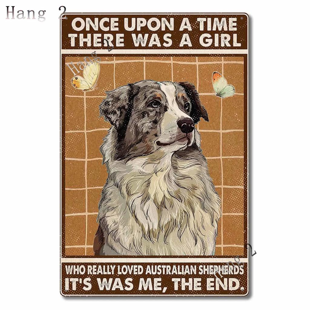 Aussie Metal Tin Sign Wall Decor Australian Shepherd Dog Bath Soap Poster Hanging Plaque Aluminum Signage Posters 8x12 Inch