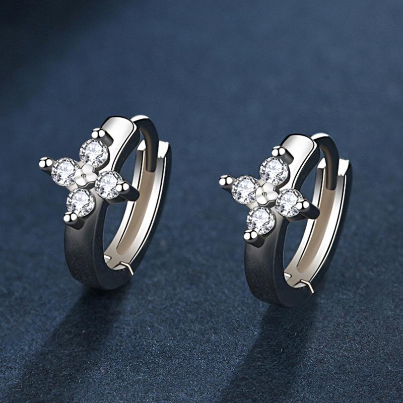 Ohrringe aus 925er Sterlingsilber für Damen, origineller Charme, doppelte Creolen mit Pavé-Zirkonia, feiner Verlobungs- und Jahrestagsschmuck, Geschenk 5355