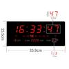 Large Wall-Mounted Digital LED English Calendar Clock with Temperature Display