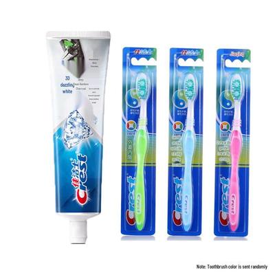 Crest 3D White Mikro-Aktivkohle Zahnpasta mit 3 Zahnbürsten