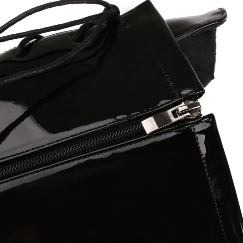 Fashion New Belt Buckle Cross Strap Elegant Black Over The Knee Boots Hot Girl Sexy Punk Style Pole Dance Fashion High Heels Shose 35-44