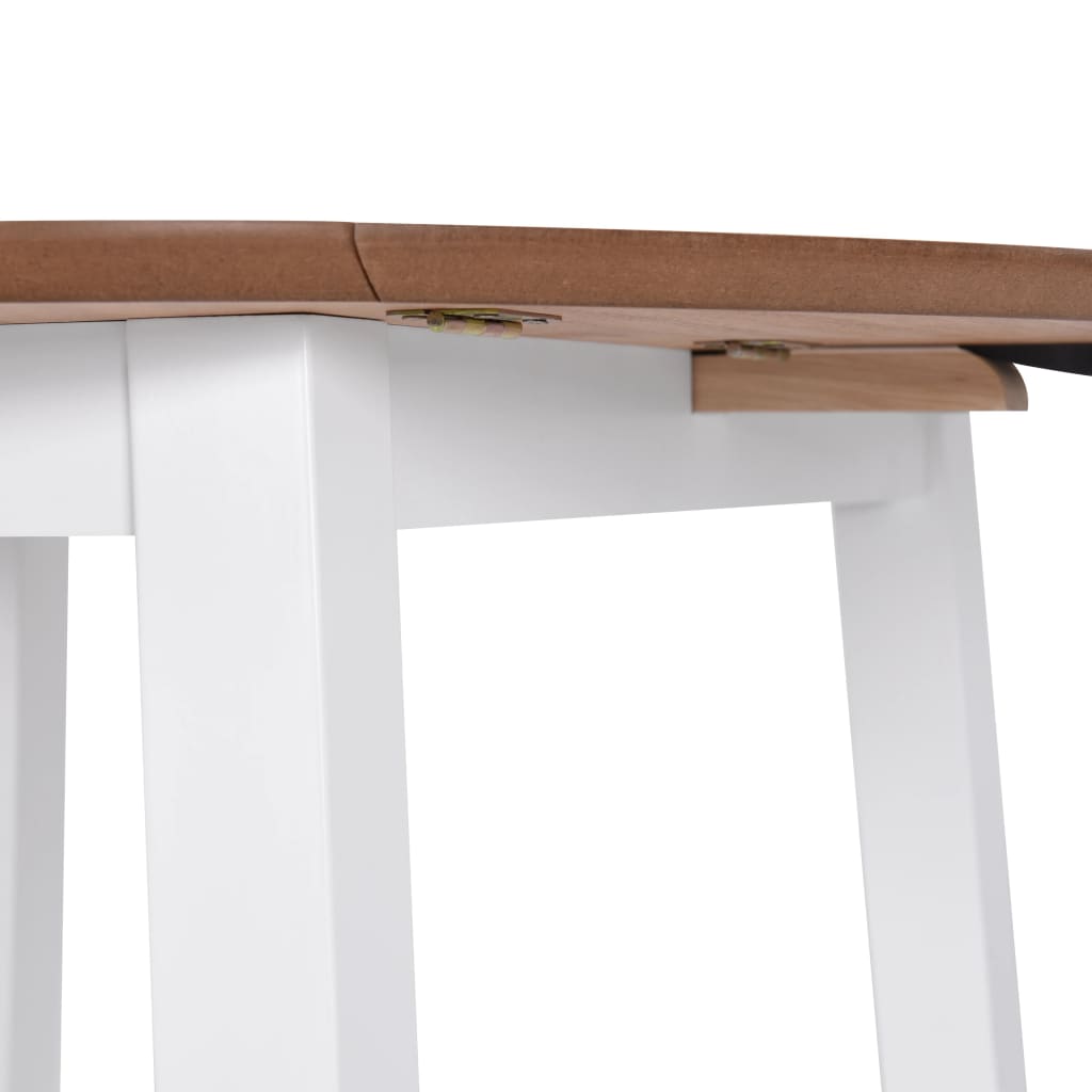 Folding Dining Table Round MDF White