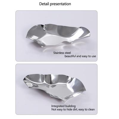 Set di 6 Eleganti Piatti per Ostriche in Acciaio Inossidabile 304 Piatto da Portata Portatile Adatto per Servire Frutti di Mare e Salse