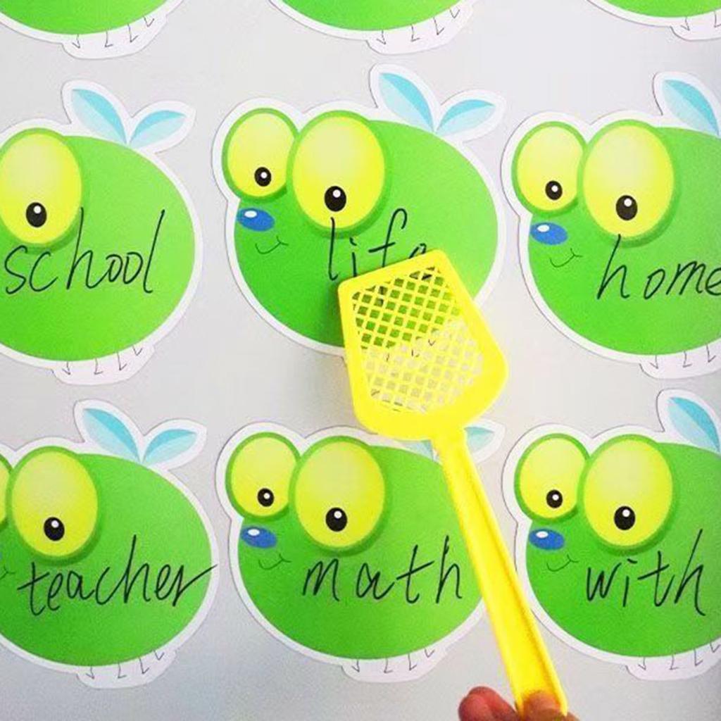 Fly Swatter Game, Fly Learning Literacy Classroom Teaching Aid, Erasable Card Children's Toy, Interactive Early Education Toy 5ml
