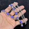 Kupfer Charoit Halskette Original Edelstein Halskette 925 Sterling Silber Halskette Verstellbare Kettenhalskette Handgefertigter Schmuck Geschenke für Mutter