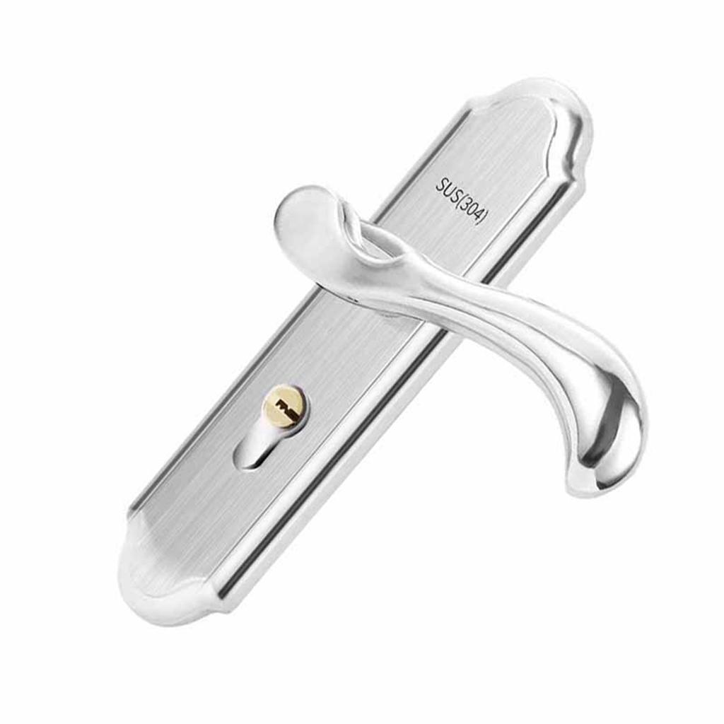 Nyckellås för ytterdörr Tyst dubbellås Oregelbundet dörrhandtagslås i rostfritt stål för sovrum