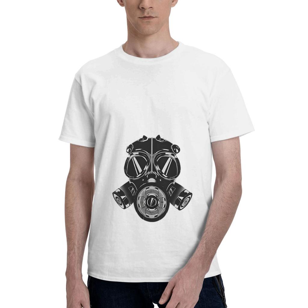 Metro Exodus Gas Mask Print 100 Cotton Casual Breathable Confortable Manga High End Mens Clothing Clothes Men