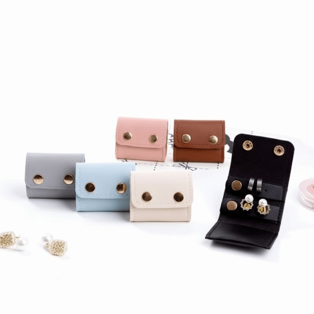 PU Leather Jewelry Display Bag Mini Size Foldable Jewelry Pouch Portable Jewelry Roll Case Bracelet Ring Storage