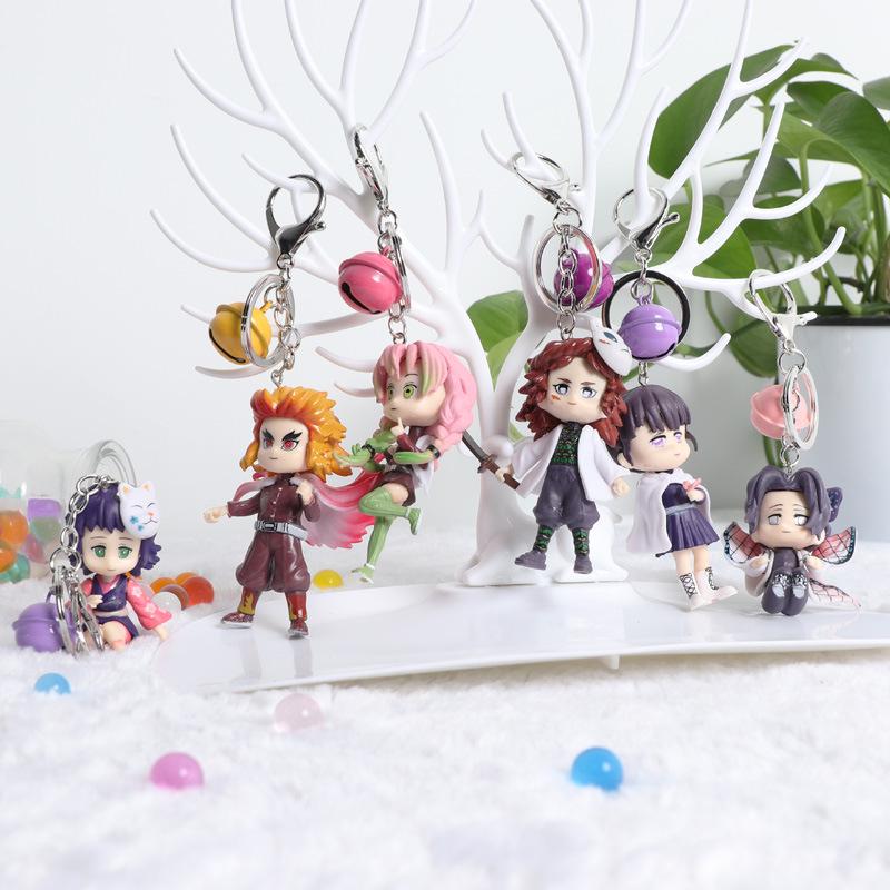 Trendy klíčenky Demon Slayer: Kreslené přívěsky na klíče od auta a přívěsky na tašku