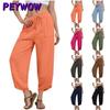Pantaloni e capris con stampa tinta unita casual alla moda da donna