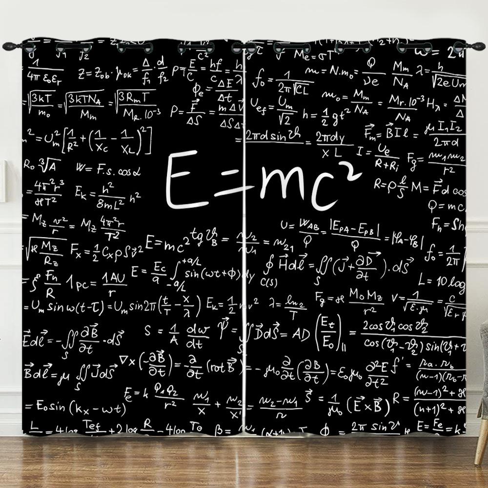 Zasłona Geometryczna Wzór Liczbowy Drukowanie Cyfrowe 3D Zasłona zaciemniająca Przelotki