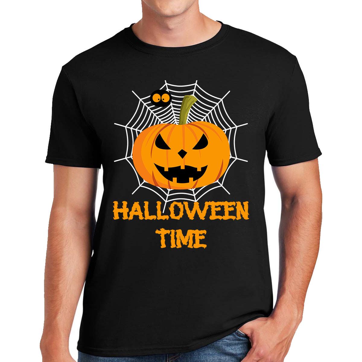 Halloween Time Men Kids Ladies T-Shirt Halloween Custom Party Pumpkin Tshirt Top S