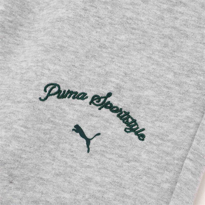 PUMA Comfortable Skin-Friendly Letter Lace-Up Knitted Sports Pants Women bottoms Gray 632537-04