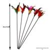 Colorful Cat Teaser with Bell, Feather, and Spring Rod for Self-Play