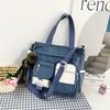 Large capacity bag female messenger ins wind Japanese college students class shoulder bag versatile literary tote bag