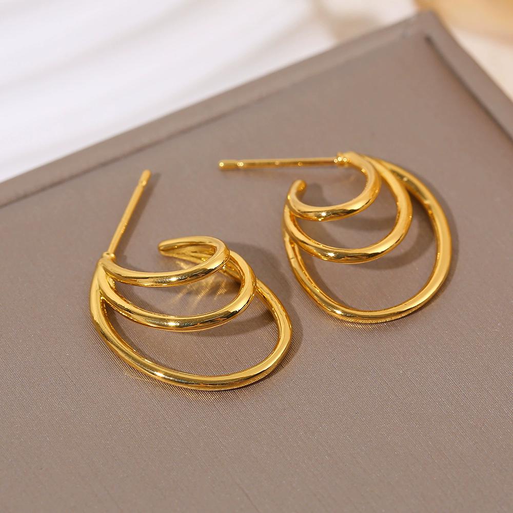 

Exaggerated Metal Earrings Sense High-End Simplicity Circular Stud Earrings Fashion Trendy Earrings Women Jewelry Accessories