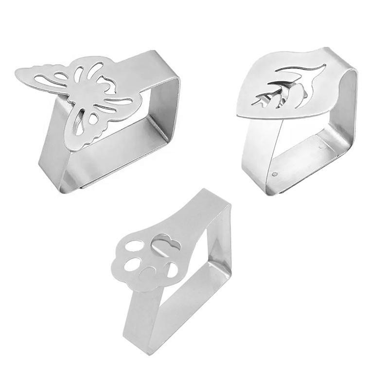 4Pcs Stainless Steel Tablecloth Clips Decorative Leaf Butterfly Tablecloth Clamp Table Cover Clamps For Picnic Bbq Wedding Decor