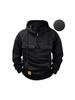 Men's American Retro Fleece Hooded Sweatshirt - Autumn/Winter Multi-Pocket Pullover Jacket