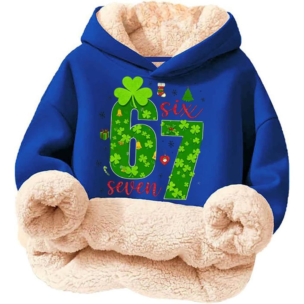 Children's Fashionable Printing Casual Fleece Hooded Loose Fit Hoodie Without Pockets